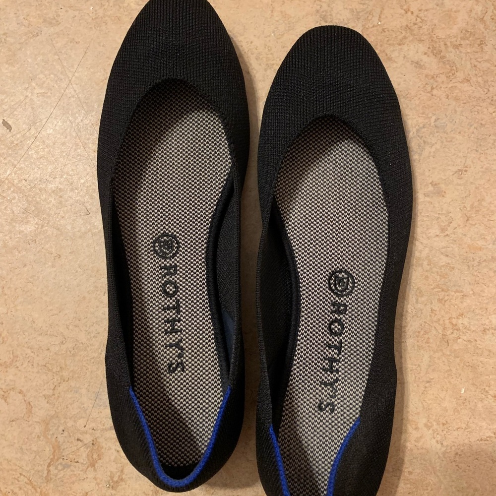 Rothy’s Square toe flats size 10 in black